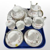 23 pieces of Paragon Victoriana Rose tea china.