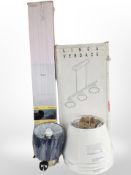 A group of contemporary lighting, lamp shades, etc.