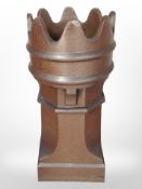 A Victorian glazed earthenware chimney cap, height 76cm.