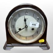A Smiths Enfield bakelite eight-day mantel clock, height 20cm.