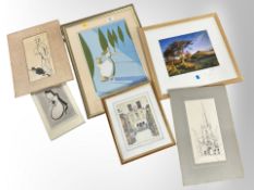 A group of pictures and prints including limited edition artist's proof, signed R W Marlowe,