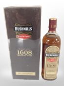 A bottle of Bushmills Irish Whiskey, 400th anniversary edition bottle, 750ml, 46% vol., in carton.