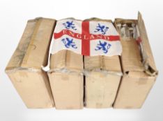 A large quantity of England flag car pennants.