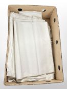 A quantity of plain linen sheets.
