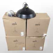 A quantity of Vew industrial-style enamelled metal pendant light shades.