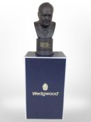 A Wedgwood limited edition black basalt bust of Sir Winston Churchill, no.