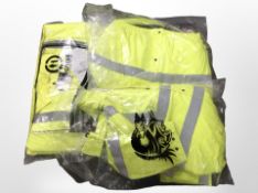 A quantity of high-visibility clothing.