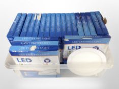 A quantity of LED ceiling lights.