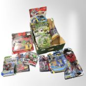 12 Hasbro, Bandai, and other figurines including Transformers, Ben 10, Power Rangers, Marvel, etc.