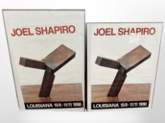 Two Joel Shapiro gallery posters, each approximately 70cm x 90cm.