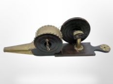 A set of Victorian wheel fire bellows, length 62cm.