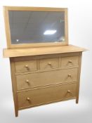 A Marks & Spencer five-drawer oak-veneered sideboard, 117cm wide x 50cm deep x 90cm high,