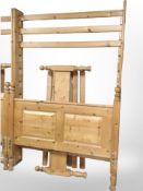 A contemporary pine four-foot bed frame.