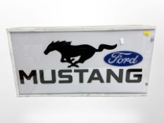 A Ford Mustang illuminated sign, width 60cm.