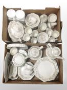 A Johnson Brothers Eternal Beau tea and dinner service.