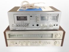 A Toshiba stereo receiver SA-420, and a Bush stereo cassette recorder.