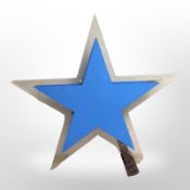 A perspex star-shaped pub sign, width 103cm.