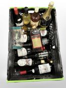 Various bottles of alcohol including VSOP Napoleon French Brandy, Prosecco, Sauvignon, etc.