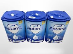 Three Aptamil 6 - 12 month follow on milk,
