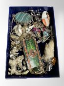 A small collection of costume jewellery, Scottish rabbit's foot brooch, etc.
