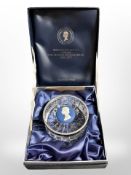 A Wedgwood 1977 Silver Jubilee crystal paperweight with silver rim, limited edition no.