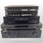 A Marantz integrated amplifier PM4400, together with a Technics stereo sythensizer tuner ST-GT350,