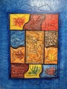 Continental school : Abstract design, oil on canvas, 75cm x 100cm.