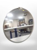 A contemporary light-up circular mirror, diameter 60cm.