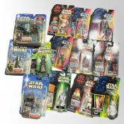 13 Hasbro and Kenner Star Wars figurines, boxed.