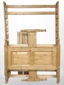 A contemporary pine four-foot bed frame.