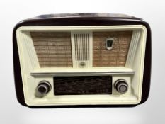 A Panda Bakelite-cased valve radio, width 38cm.