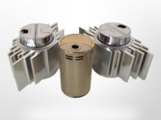 A pair of Art Deco-style chrome-plated table lighters, height 7cm,