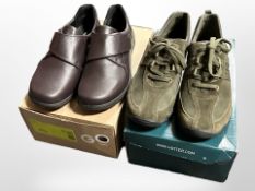 Two pairs of Hotter lady's shoes, size 7, boxed.