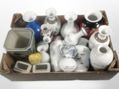 A group of contemporary oriental porcelain vases.