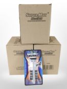 Three boxes of Supermax razors.