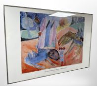 A Carl-Henning Pedersen gallery poster, 101cm x 71cm.