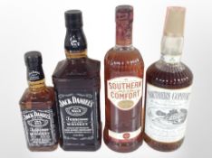 A bottle of Jack Daniels Tennessee Sour Mash Whiskey, 1 litre, 40% vol.