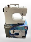 A Lervia electric sewing machine with lead and pedal.