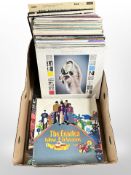 A quantity of vinyl LP records to include The Beatles, Roxy Music, Echo & the Bunnymen, David Bowie,