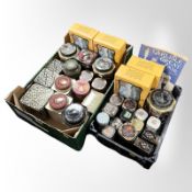 A collection of vintage tins.