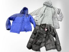 Three Karrimor padded outdoor coats, two retaining retail tags.