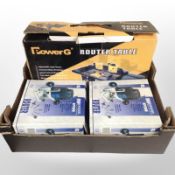 A Power G router table, and two Nutool router tools.