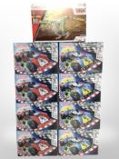 Nine Spin Master Meccano sets, eight sealed in cellophane.
