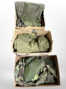 A quantity of military clothing.