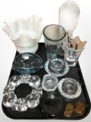 A group of 20th-century Danish glass tealight holders, vases, etc.