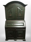 A 19th-century Scandinavian painted pine secretaire bureau , 113cm wide x 54cm deep x 200cm high.