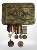 A Princess Mary brass Christmas tin, 1914,