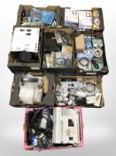 A pallet of ex-retail electricals including remote controls, digital recorder,