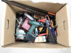 A quantity of hand and power tools.