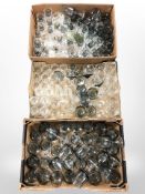 A large quantity of continental drinking glasses.